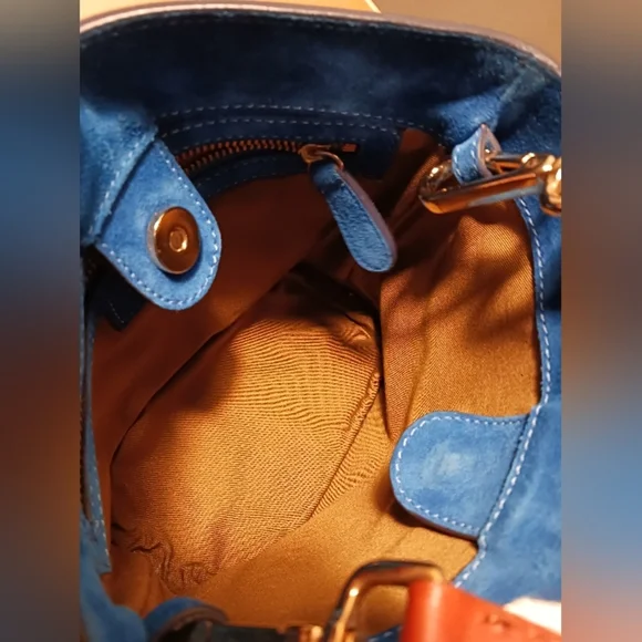 CLOSED royal blue suede crossbody bag - Picture 12 of 12